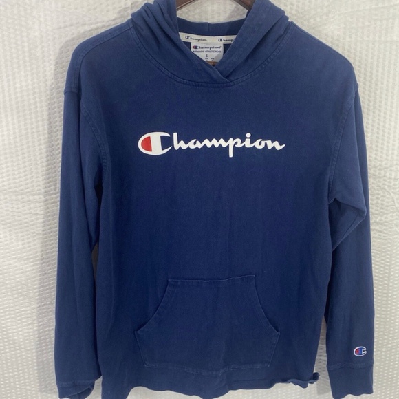 Vintage Champion navy blue Hoodie - Size Medium - Picture 4 of 7